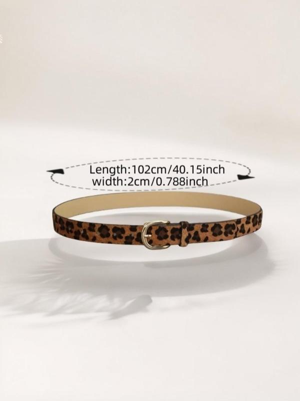 Women's Street Style Y2k Leopard Print Pu Buckle Belt, Casual Waistband for Jeans Trousers, Trendy All-match Vintage Accessories for Birthday Gift