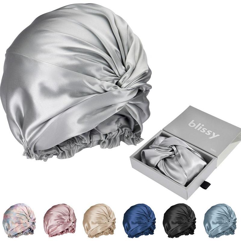 Blissy Silk Bonnet - 100% Pure Mulberry Silk - 6A Grade 22-Momme - Turban