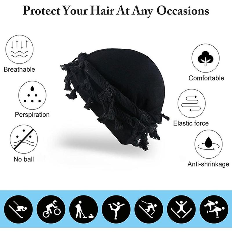 Stylish Vintage Twist Head Wrap for Women and Men Luxurious Satin-Lined Turban Cap with Halo Design Soft Headscarf Beanie Hat