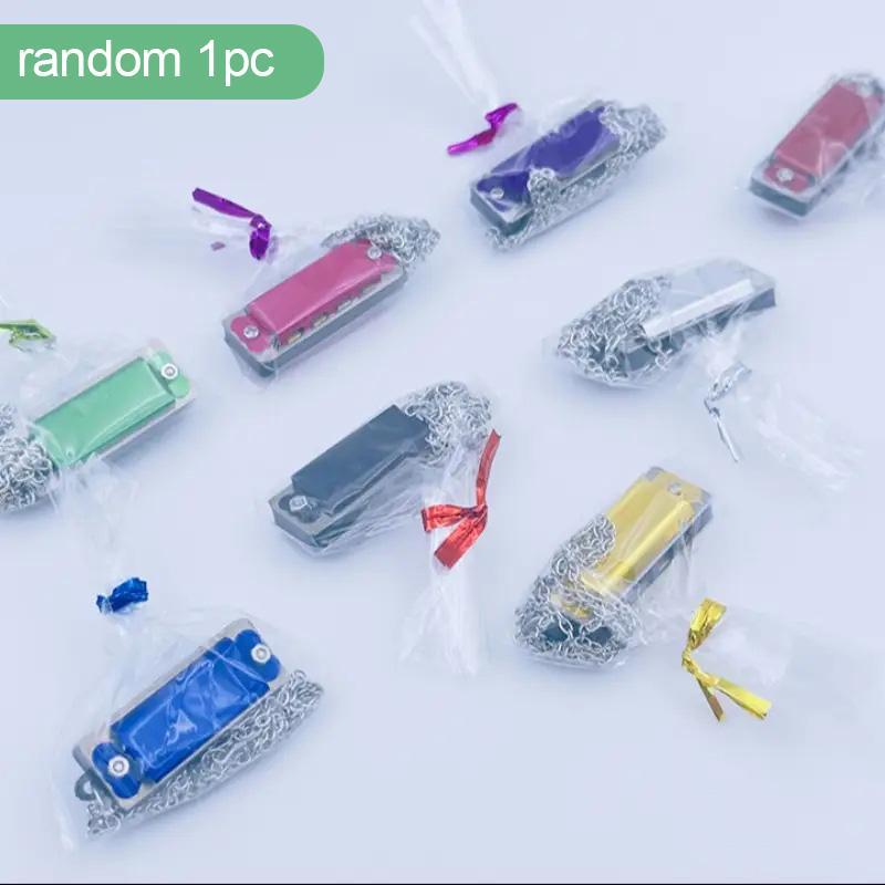 Random Color Mini Harmonica Necklace, 1 Count 4-hole 8-note Harmonica Pendant Necklace, Portable Musical Instrument for Kids & Adults, Christmas Gift