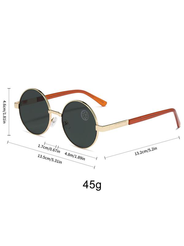 Vintage Round Frame Sunglasses, Trendy Casual Sunglasses for Women and Men, Fashion Accessories for Everyday Use and Outdoor Activities