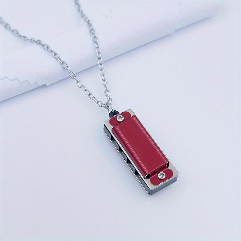 Random Color Mini Harmonica Necklace, 1 Count 4-hole 8-note Harmonica Pendant Necklace, Portable Musical Instrument for Kids & Adults, Christmas Gift