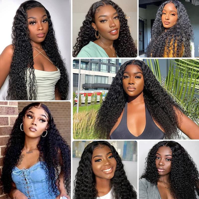 Deep Wave 13x6 Lace Front Wigs Human Hair Wigs Brazilian Transparent Deep Curly Lace Frontal Wigs Human Hair Lace Front Wigs Pre Plucked 180% Density Natural Color C