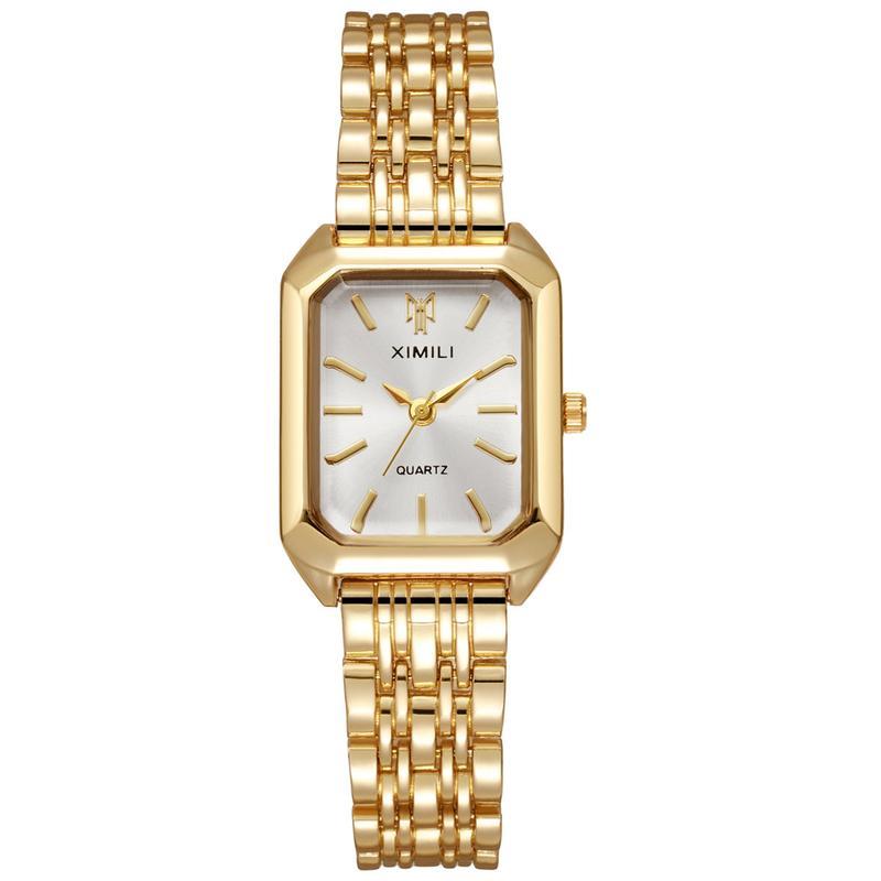 Luxury Ladies Fashion Quartz Watch Simple Scale Square Quality Gold Plated Women Watches Business,Gift with Box,Christmas gift