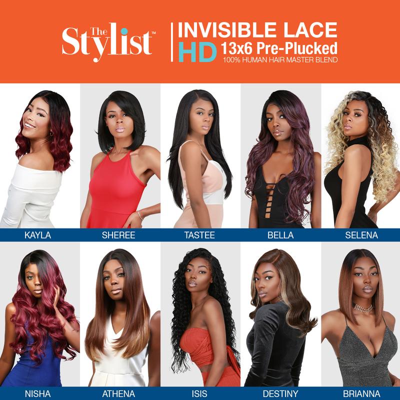 The Stylist Human Hair Blend Pre Plucked 13x6 Invisible HD Lace Frontal Wig Tastee (Natural Textured Hair)