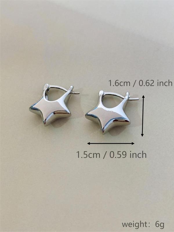 Hollow Out Star Design Dangle Earrings, 1 Pair Women's Creative Mini Earrings, Casual Matching Piercing Jewelry for Party, Streetwear Accessory, Daily Clothing Decor