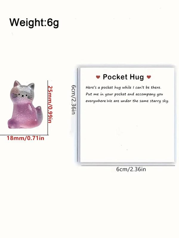 Cute Cat Design Pocket Hug Charm, Glitter Cat Charm, Fashionable Diy Jewelry Accessories for Women & Girls, Perfect for Birthdays