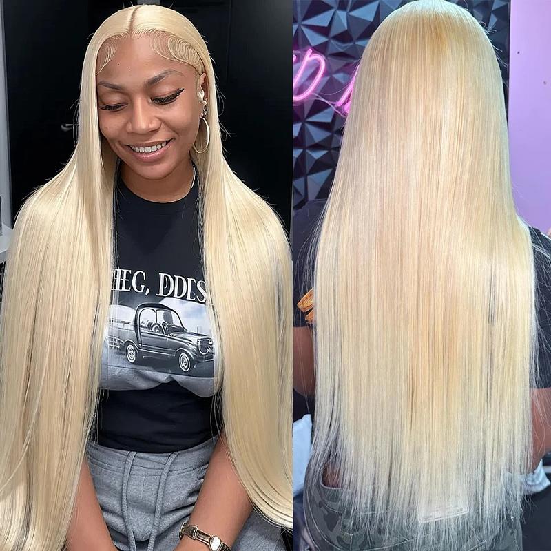 250% Density HD Transparent 613 Blonde Straight 13x4 13x6 Lace Front Human Hair Wigs For Women Brazilian Lace Frontal Wig PrePlucked Buy 1 613  Blonde Wig Get 1 Pink Bag 1 HD Wig Cap 1 Brown Wig Cap and 1 Eyelashes