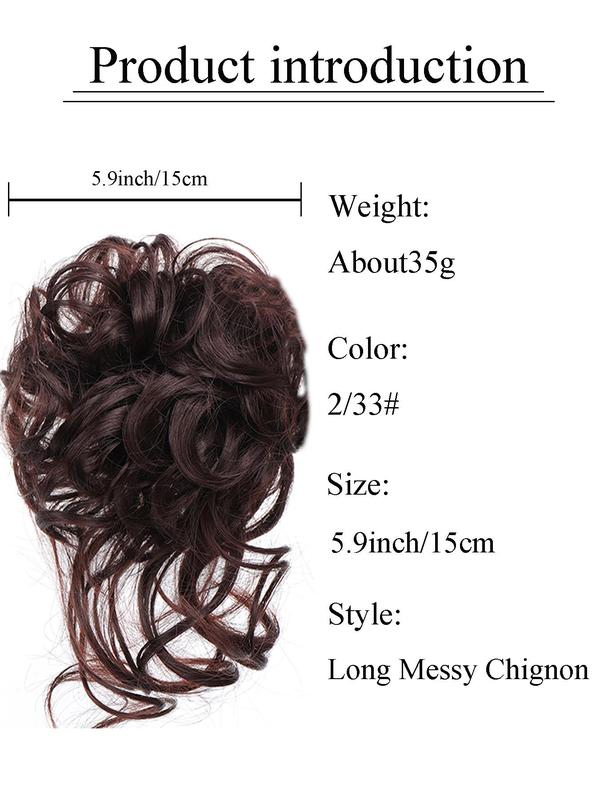 Women's Curly Ponytail Extensions, Natural Fluffy Hair Bun Extensions, Synthetic Messy Chignon Hair Extensions for Daily Use