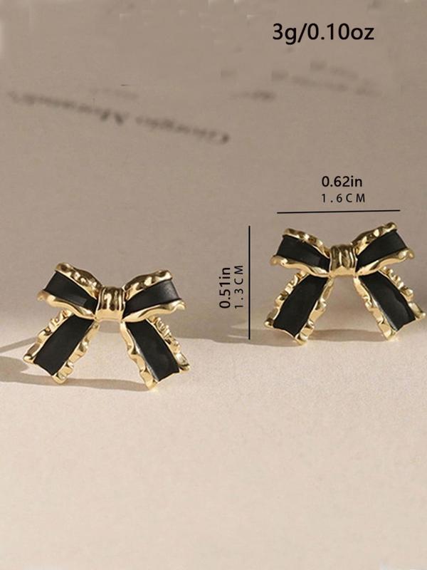 Cute Bow Decor Stud Earrings (1 Pair), Minimalist Elegant Stud Earrings, Fashionable Ear Jewelry for Women, Elegant All-match Fashion Accessories for Daily Wear