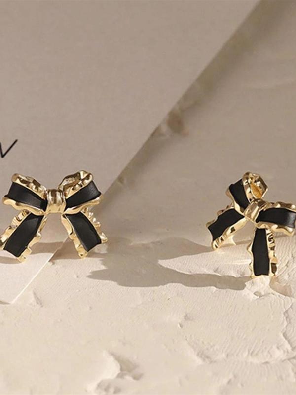 Cute Bow Decor Stud Earrings (1 Pair), Minimalist Elegant Stud Earrings, Fashionable Ear Jewelry for Women, Elegant All-match Fashion Accessories for Daily Wear