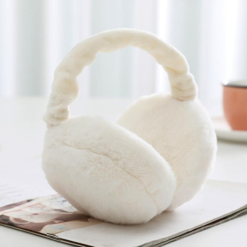 Solid Color Plush Earmuffs, Soft Ear Warmer, Foldable Ear Muffs, Comfortable Coldproof Earmuffs for Winter Outdoor, Christmas Gift