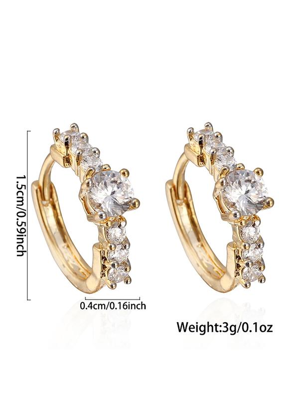 Fashion Rhinestone Decorated Hoop Earrings, Elegant Jewelry for Women, Casual Jewelry for Party, Daily Clothing Decor, Trendy All-match & Exquisite Jewelry for Birthday Gift