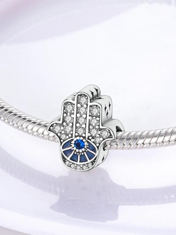 Creative Rhinestone Decorated Hamsa Hand Design Pendant, Fashion Jewelry Accessories for Women & Girls, Trendy All-match & Exquisite Jewelry for Birthday Gift