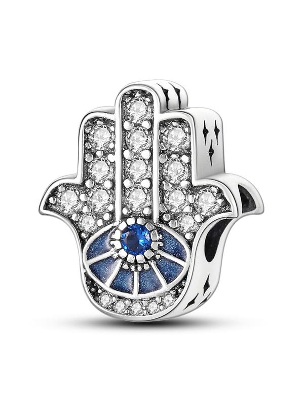 Creative Rhinestone Decorated Hamsa Hand Design Pendant, Fashion Jewelry Accessories for Women & Girls, Trendy All-match & Exquisite Jewelry for Birthday Gift