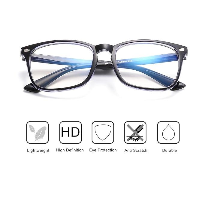 2 Pack Stylish and lightweight Glasses for Women and Men, Computer Gaming Glasses