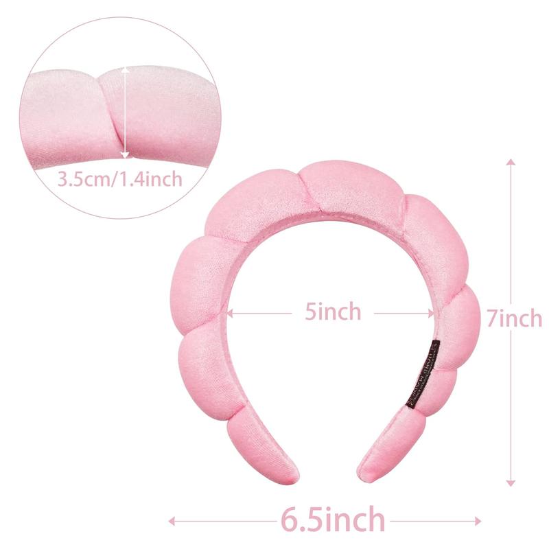 Headband for Women Sponge Headband for Washing  Clouds Soft Hairband Skincare Makeup Headbands for Women Girls Shower Makeup Skincare (Pink)