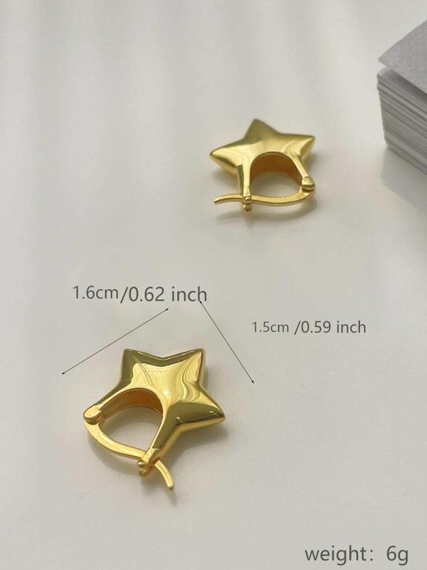 Hollow Out Star Design Dangle Earrings, 1 Pair Women's Creative Mini Earrings, Casual Matching Piercing Jewelry for Party, Streetwear Accessory, Daily Clothing Decor