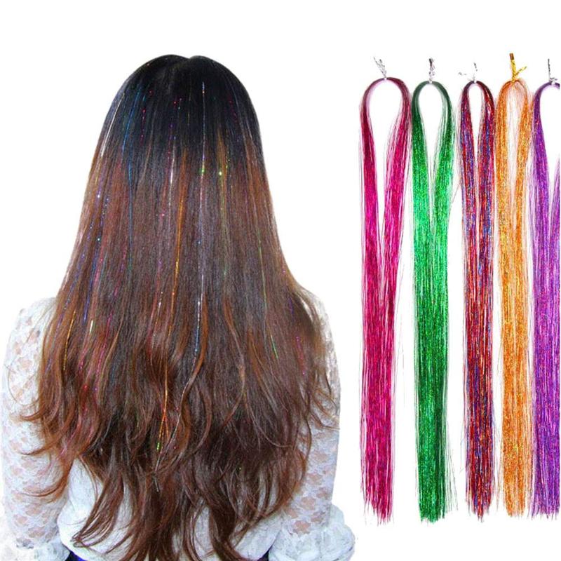 Hair Tinsel Kit 12 Colors With Tools, Sparkling Glitter Fairy Hair Tinsel Extensions, 2800 Strands, Unisex Hairstyle Enthusiasts