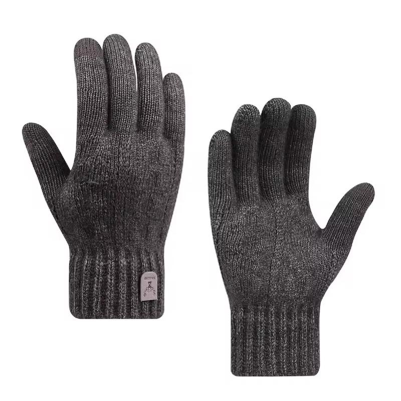 New Men'S Warm Gloves Winter Touch Screen plus Fleece Gloves Cold Warm Wool Knitted Gloves GAFASTWO