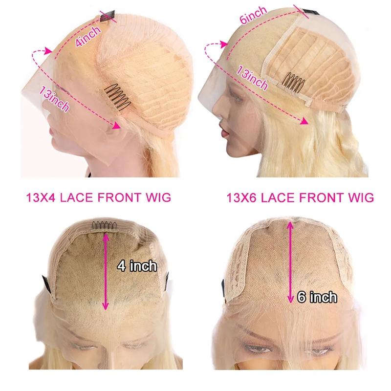 250% Density HD Transparent 613 Blonde Straight 13x4 13x6 Lace Front Human Hair Wigs For Women Brazilian Lace Frontal Wig PrePlucked Buy 1 613  Blonde Wig Get 1 Pink Bag 1 HD Wig Cap 1 Brown Wig Cap and 1 Eyelashes