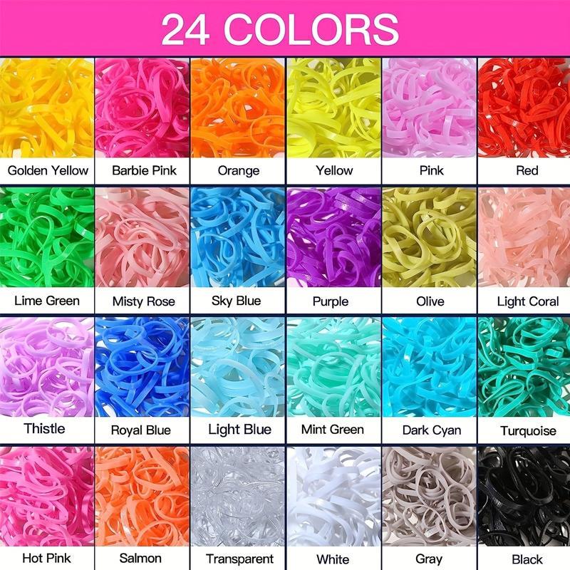 24-color Hair Ties, 1 Set Elastic Hair Tie with Hair Loop, Heatless Hair Styling Tools for Women, Hair Accessories for Summer Gift, Makeup Products