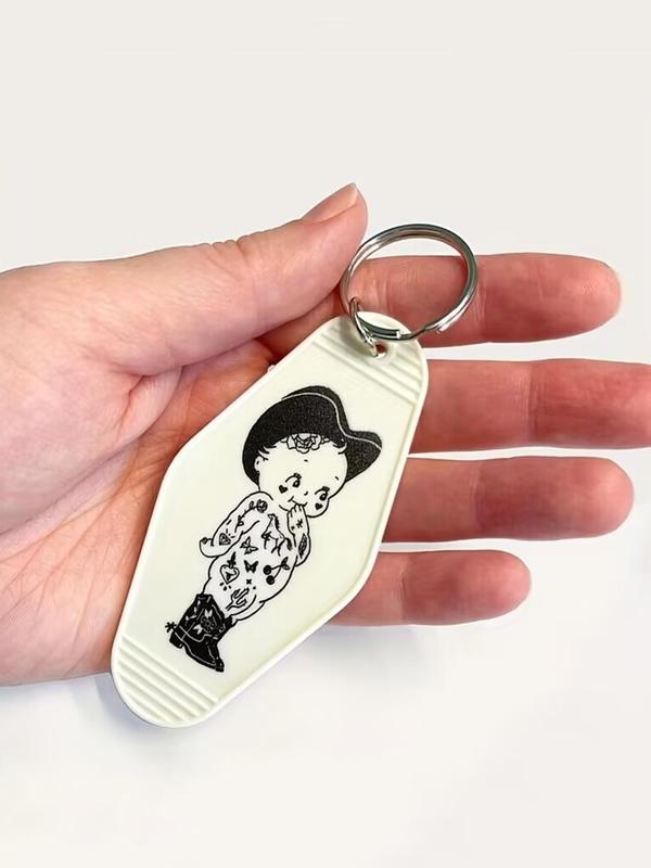 Cartoon Cowgirl Pattern Keychain, Cute Keychain for Car Key, Fashion Accessories for Women & Men