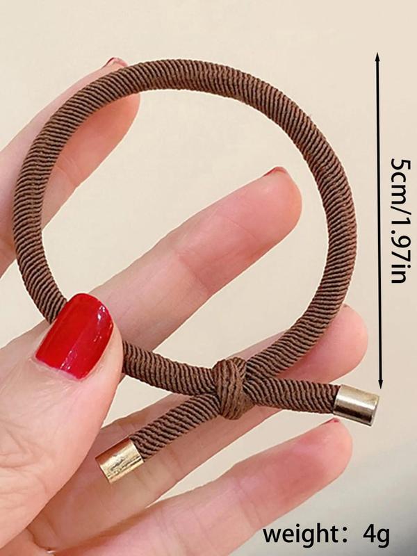 5pcs Simple Knot Design Hair Tie, High Stretch Hair Tie for Women & Girls, Casual Versatile Hair Accessories for Daily Wear