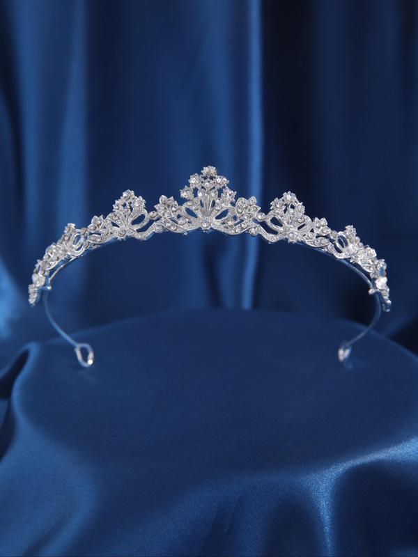 Zinc Alloy Rhinestone Decor Bridal Headwear, 2024 New Style Crown Design Headbands Suitable for Parties, Birthdays, Wedding Occasions for Women Girls