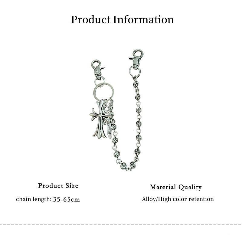 [Limited time offers] Multi-element trouser chainbag pendant sword round bead cross waist chainlobster buckle pendant jeans chain men andwomen