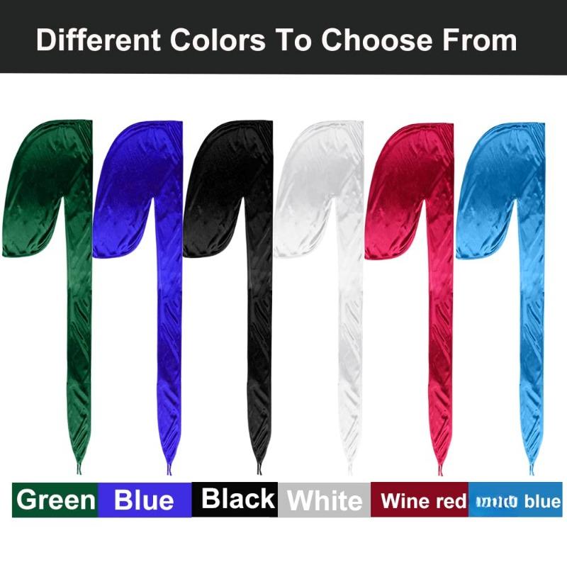 6 Pack Silky Durag Headwraps Dorag for Men Women Waves, Durags Pack with Long Tail and Wide Straps, 6 Colors