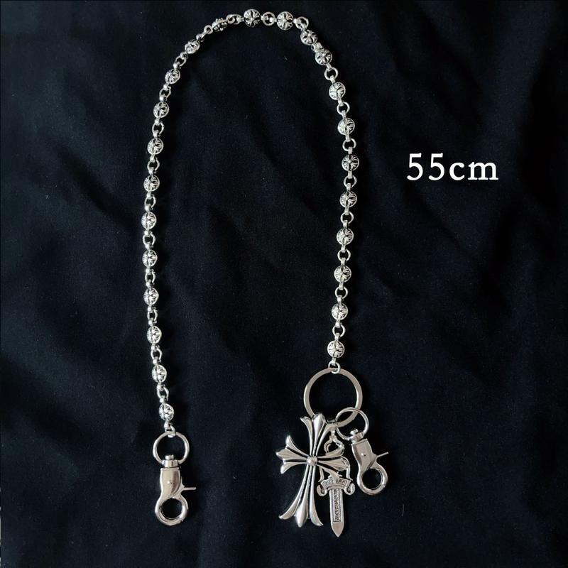 [Limited time offers] Multi-element trouser chainbag pendant sword round bead cross waist chainlobster buckle pendant jeans chain men andwomen