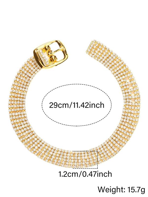 Women's Elegant Rhinestone Decorated Belted Anklet, Exquisite Trendy Anklet, Fashionable Body Jewelry for Women & Girls for Daily & Party Decoration