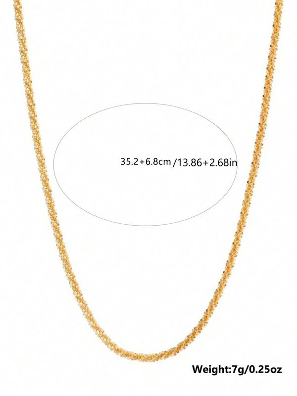 Shiny Gypsophila Rhinestone Inlaid Decoration Alloy Necklace, Plain Simple Elegant Accessories for Women