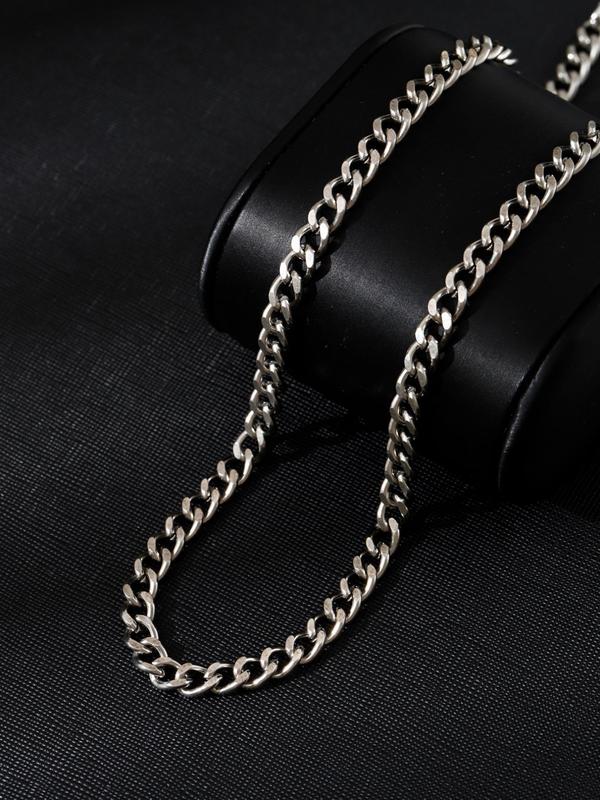 2pcs set Men's Punk Style Stainless Steel Letter Pendant Necklace, Casual 2024 New Trendy Chain Necklace for Party, Club, Classic Fashion Accessories for Daily Wear