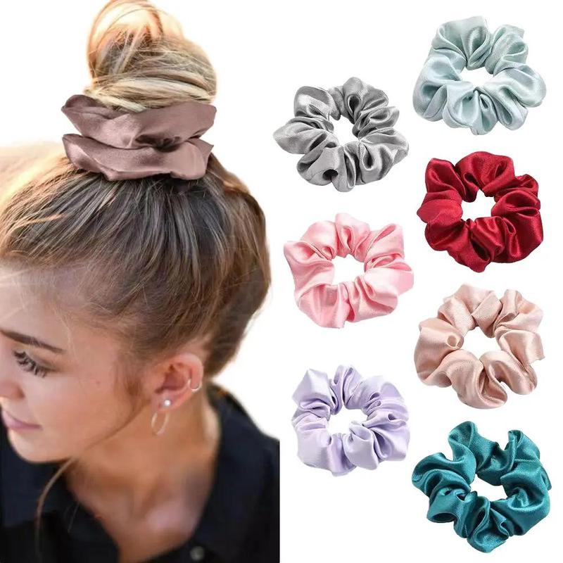 SuperNova Satin Silk Scrunchies for Women - Luxurious, Soft & Smooth Hair Accessories, Ideal for Curly or Straight Hair, Comfortable & Stylish