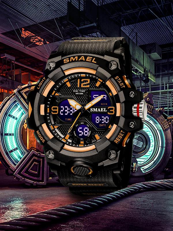 Men's Sporty Digital Analog Dual Display Watch With Box, Fashionable Digital Watch with Digital Display and Analog Hands, Waterproof Watch with Digital Timekeeping, Perfect for Men, Gifts for Men