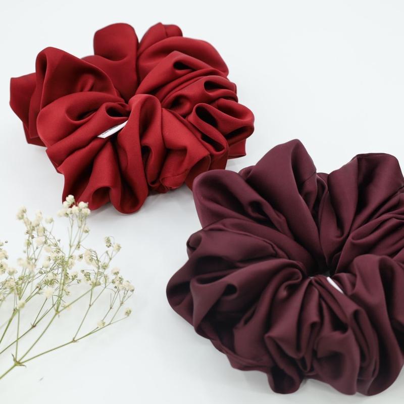 XXL Mulberry Silk Hair Scrunchies Hair Ties, Silk Ponytail Holder Silk Hair Tie, Silk Hair Accessories, Jumbo Silk Scrunchy Hair Tie, Large Hair Scrunchies Daily Casual