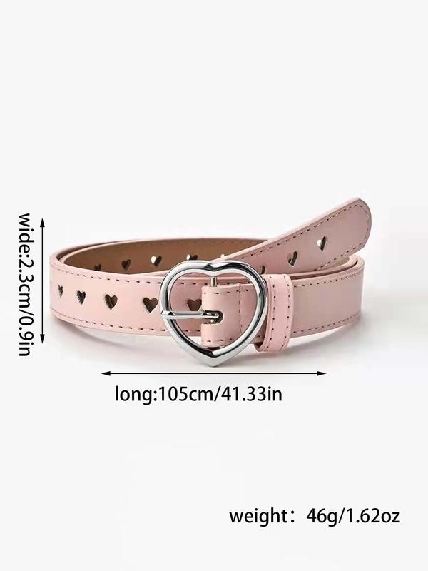 Women's Fashion Hollow Heart Design Rope Belt, Adjustable Eyelet Belt for Women, Fashion Belt for Party, Daily Clothing Decor, Trendy All-match Belt for Streetwear Birthday Gift