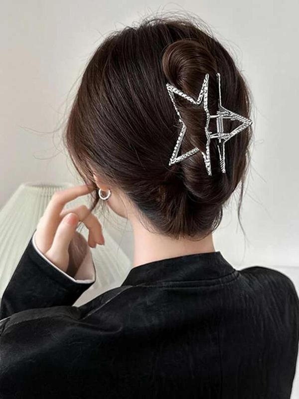 Women's Elegant Style Rhinestone Decor Star Shaped Hair Claw, Casual Street Trendy Hair Claw for Daily & Party Hairstyle Decoration, Kawaii Hair Accessories Suitable for Thick Hair