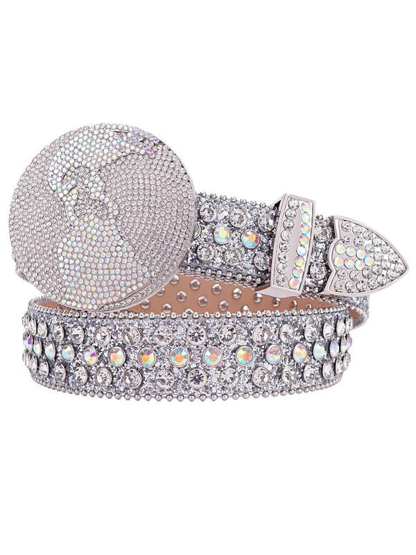 Rhinestone Decorated Bb Belt, Fashion Designer Belt for Women & Men, Trendy All-match & Exquisite Clothes Accessories for Daily & Party Clothing Decoration