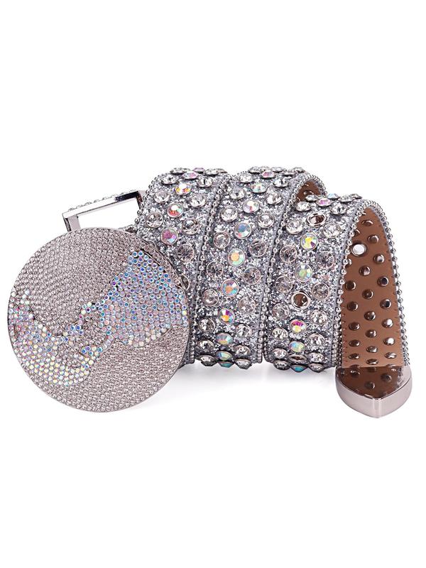 Rhinestone Decorated Bb Belt, Fashion Designer Belt for Women & Men, Trendy All-match & Exquisite Clothes Accessories for Daily & Party Clothing Decoration