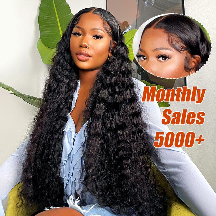 Wiggins Hair Loose Deep Wave 7x4 Pre Cut Ready Go Glueless Wigs Pre Bleached Human Hair Beginners Glueless Wig