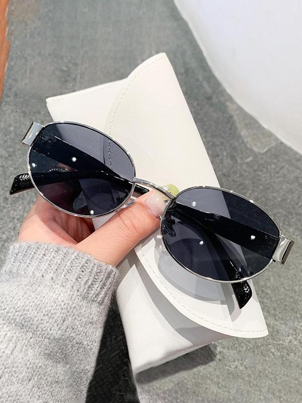 Vintage Oval Frame Sunglasses, Trendy Casual Sunglasses for Women and Men, Fashion Accessories for Everyday Use and Outdoor Activities