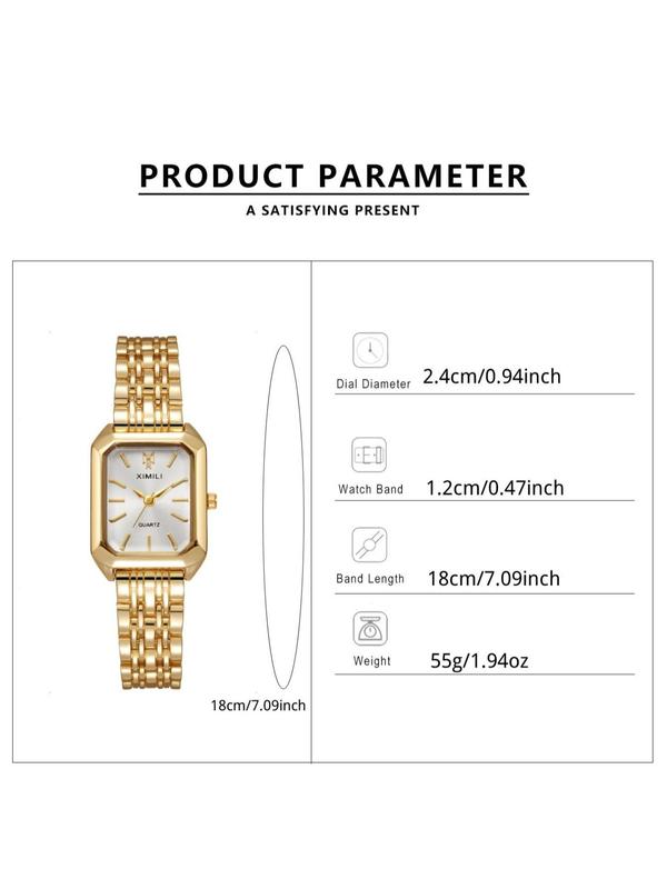 Women's Elegant Fashion Rectangle Dial Quartz Watch, Fashion Watch for Party, Daily Clothing Decor, Trendy All-match & Exquisite Watch for Birthday Gift Watches For Women