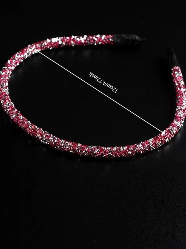 Rhinestone Decorated Thin Edge Headband, Elegant Hair Hoop for Women & Girls, Fashion Hair Accessories for Party, Daily Clothing Decor