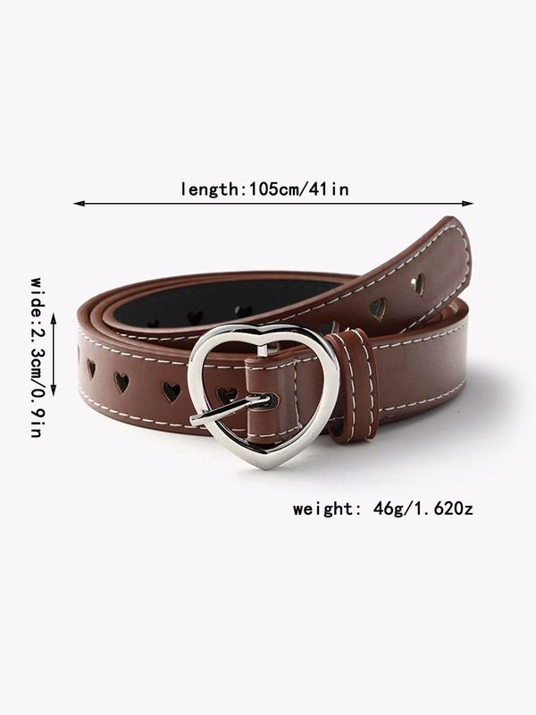 Women's Fashion Hollow Heart Design Rope Belt, Adjustable Eyelet Belt for Women, Fashion Belt for Party, Daily Clothing Decor, Trendy All-match Belt for Streetwear Birthday Gift