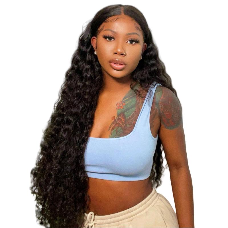 Wiggins Hair Loose Deep Wave 7x4 Pre Cut Ready Go Glueless Wigs Pre Bleached Human Hair Beginners Glueless Wig