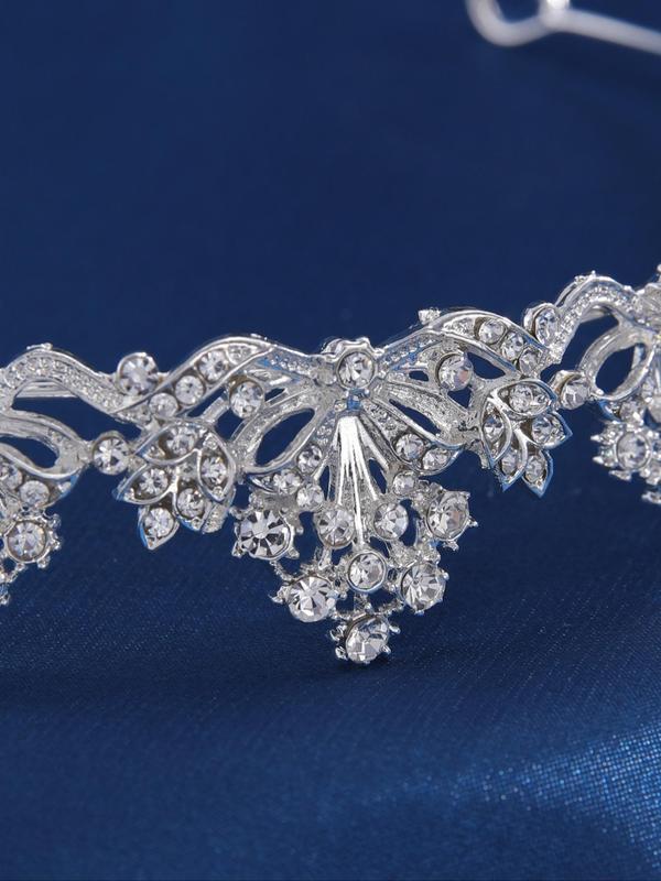 Zinc Alloy Rhinestone Decor Bridal Headwear, 2024 New Style Crown Design Headbands Suitable for Parties, Birthdays, Wedding Occasions for Women Girls