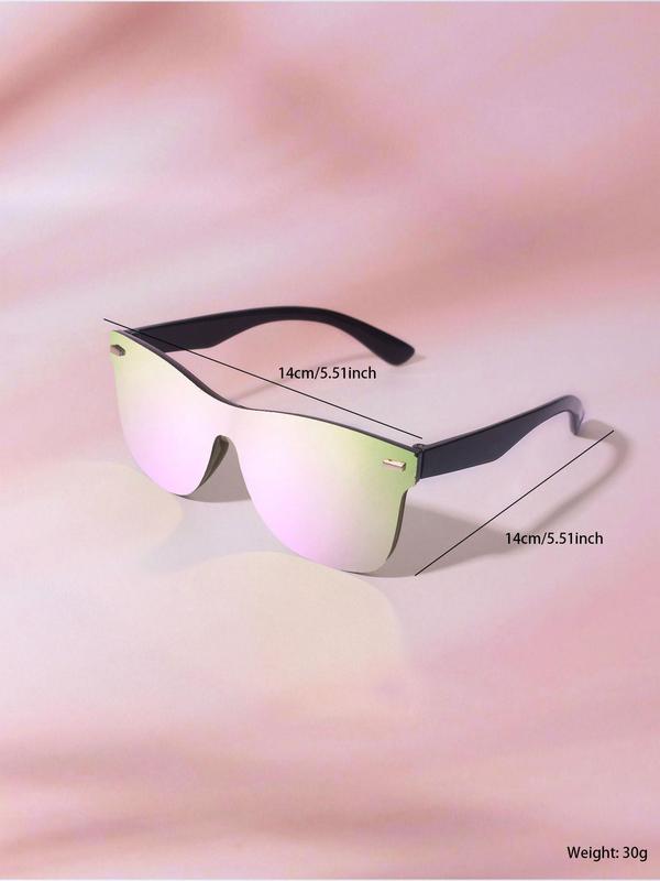 Unisex Simple Style Tinted Lens Sunglasses, Trendy Casual Geometric Square Frame Sunglasses for Everyday Use, Fashion Accessories for Outdoor Activities